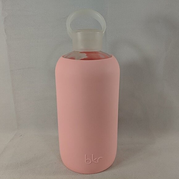 BKR Big Pink Bottle Glass Rubber Sleeve Lid Bunny Rose Harper Baker Miller 1L 32 - Picture 1 of 8